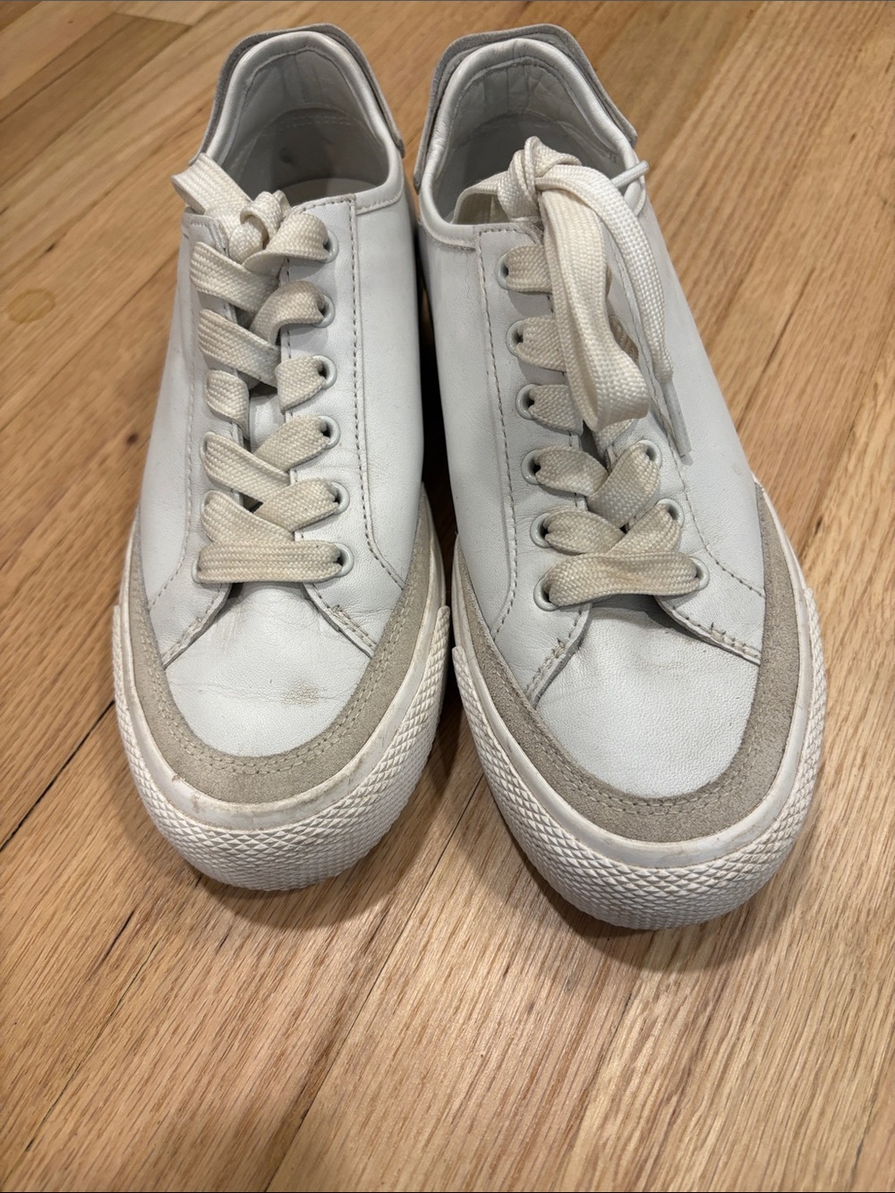 Women’s Rag & Bone White Low-Top Leather Sneakers